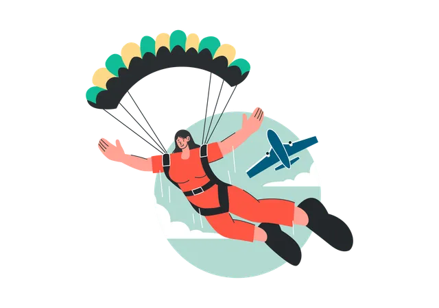 Female Skydiver  Illustration