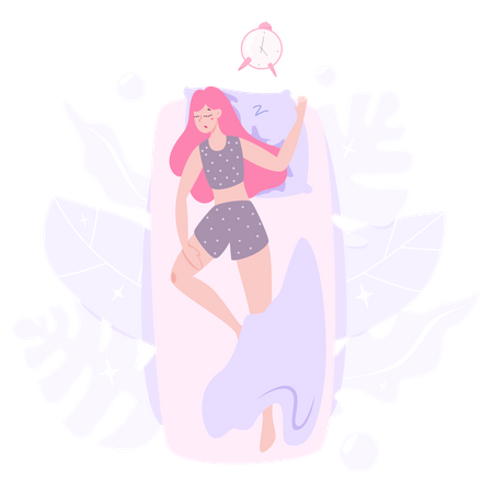 Female Sleeping Illustration