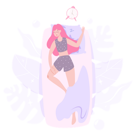 Female Sleeping  Illustration