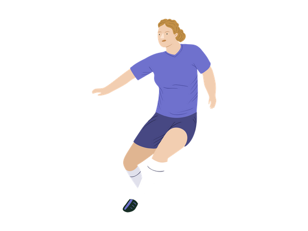 Female soccer player playing in match Illustration
