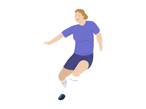 Female soccer player playing in match  Illustration