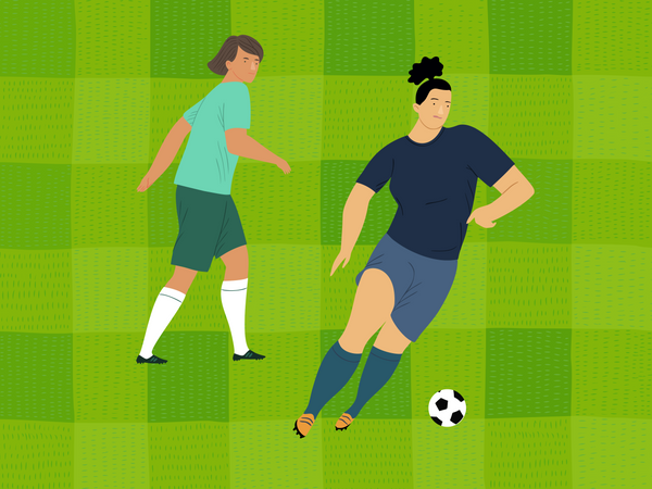 Female soccer player playing in match  Illustration