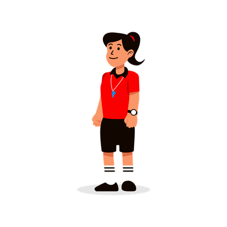 Female soccer referee  Illustration
