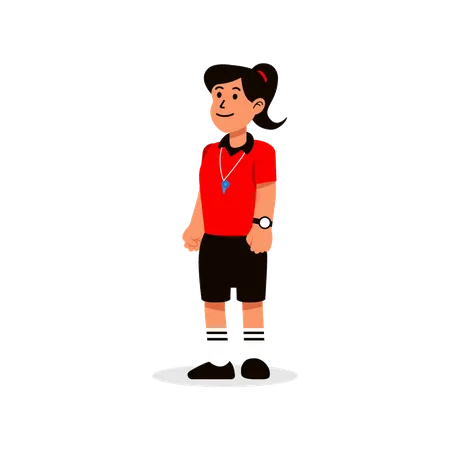 Female soccer referee  Illustration