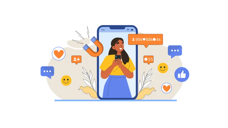 Female Social media influencer  Illustration