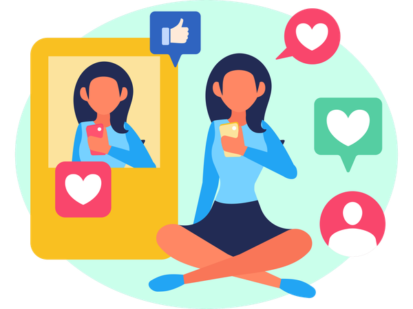 Female Social Media User  Illustration