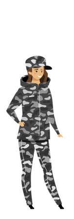 Female soldier Illustration