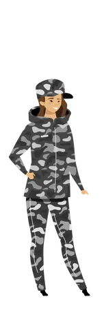 Female soldier  Illustration