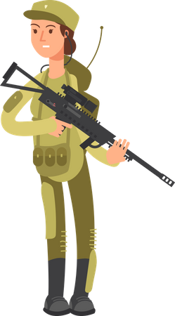 Female soldier  Illustration