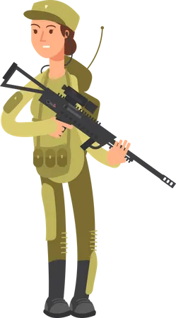 Female soldier  Illustration