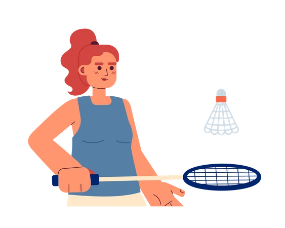 Female spanish player on badminton training  Illustration