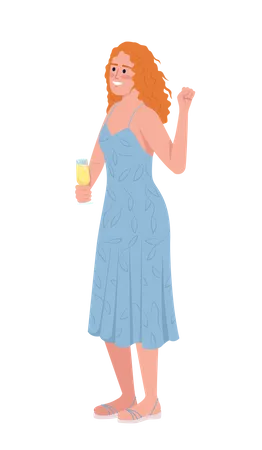 Female speech giver in dress  Illustration