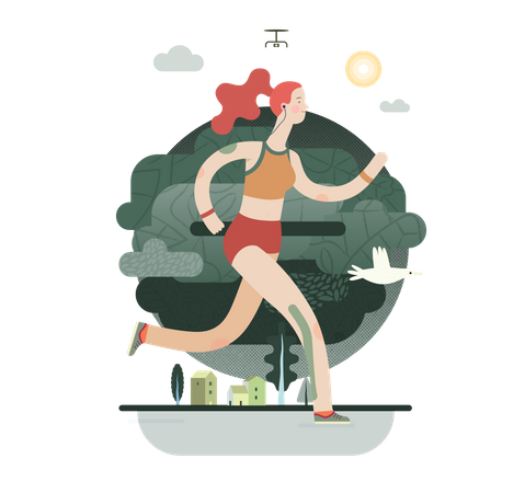 Female sportsperson running  Illustration