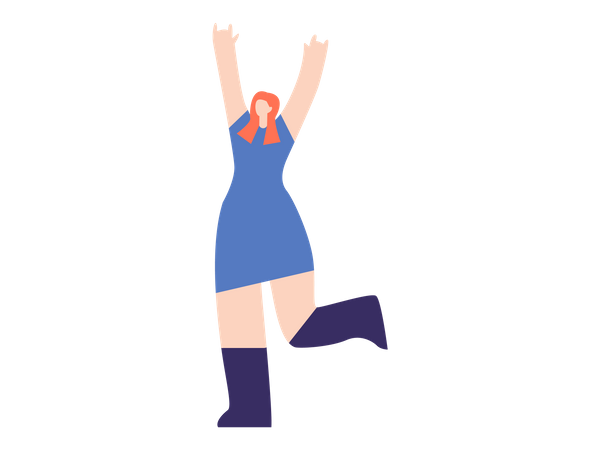 Female standing in dance pose Illustration