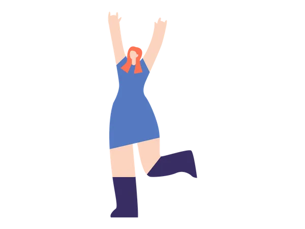 Female standing in dance pose Illustration