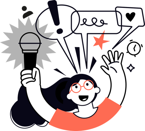 Female Standup Comedian  Illustration