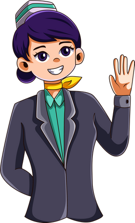 Female Stewardess Character  Illustration
