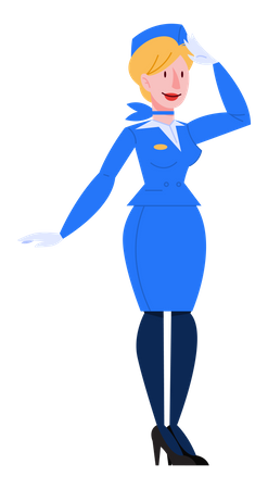 Female stewardess in the uniform Illustration