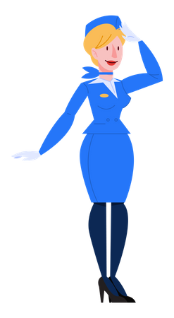 Female stewardess in the uniform  Illustration