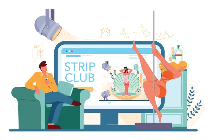 Female stripper online service  Illustration