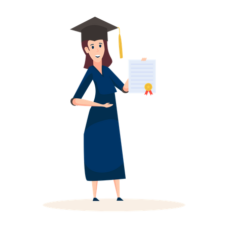 Female student graduated  Illustration