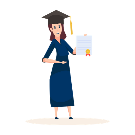 Female student graduated  Illustration