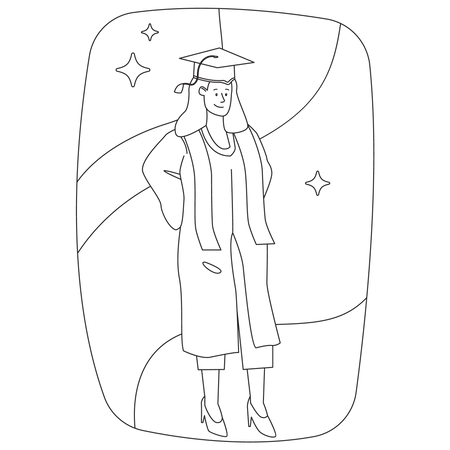 Female student Graduates  Illustration