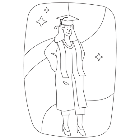 Female student Graduates  Illustration