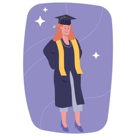 Female student Graduates  Illustration