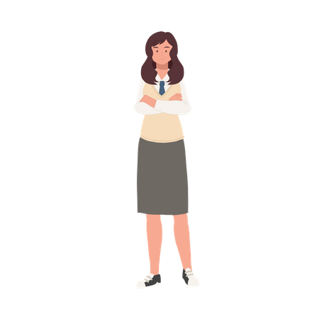 Female student in school uniforms  Illustration