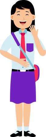 Female Student laughing  Illustration