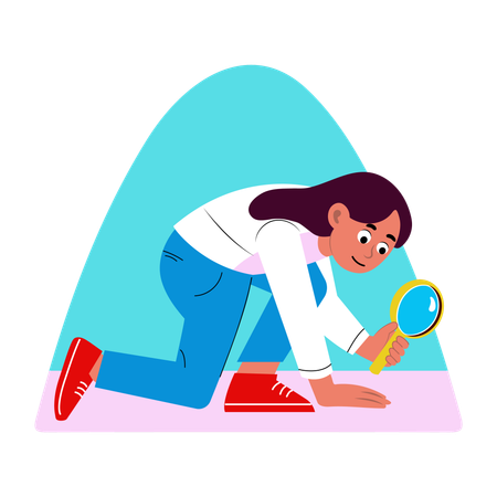 Female Student searching something  Illustration