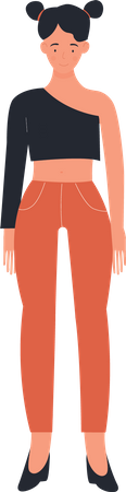 Female student standing  Illustration