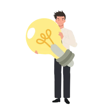 Female Student with Light Bulb Idea  Illustration