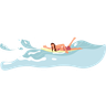 illustrations of girl enjoying watersport