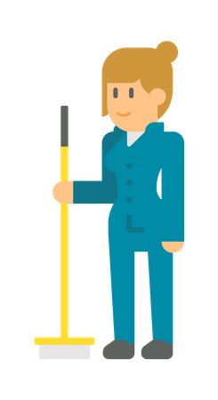 Female sweeper  Illustration