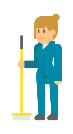 Female sweeper  Illustration