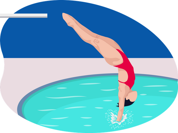 Female Swimmer Illustration