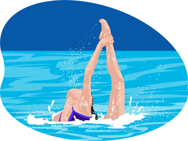 Female Swimmer  Illustration