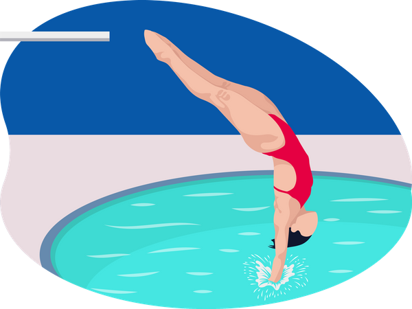 Female Swimmer  Illustration