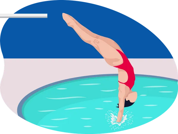 Female Swimmer  Illustration