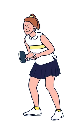 Female table tennis player Illustration