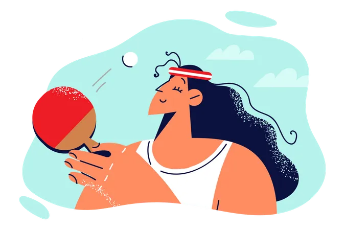 Female table tennis player  Illustration