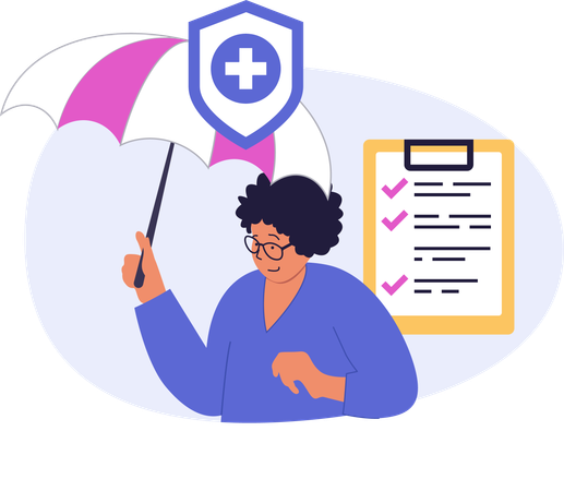 Female taking medical insurance  Illustration