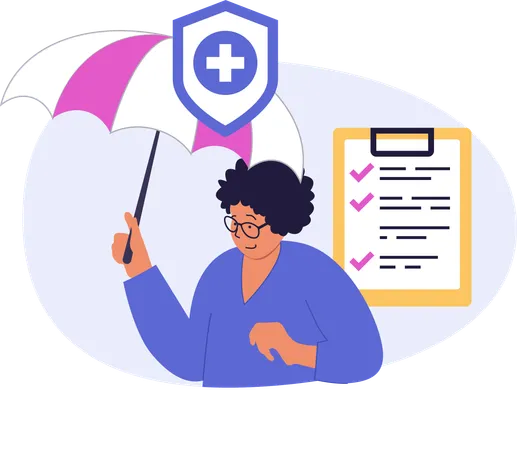 Female taking medical insurance  Illustration