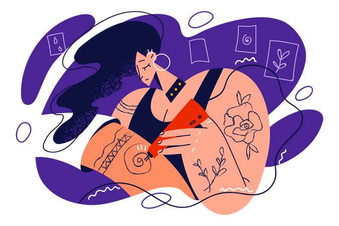 Female tattoo artist  Illustration