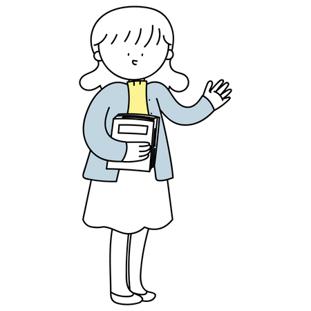 Female teacher greeting  Illustration