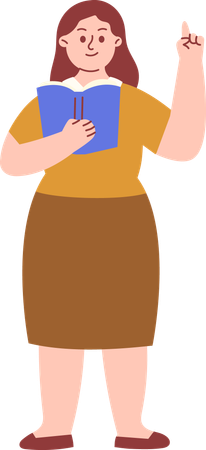 Female Teacher Hold book  Illustration