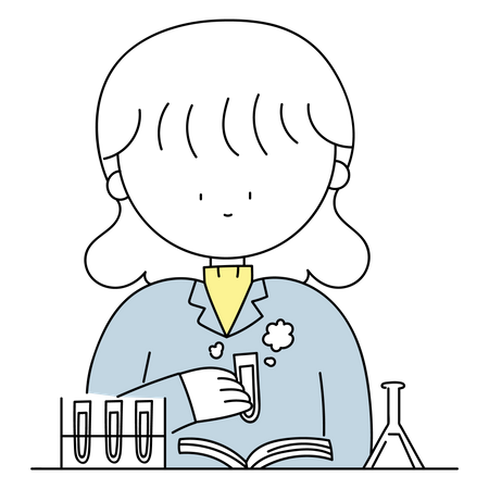 Female teacher making experiment  Illustration
