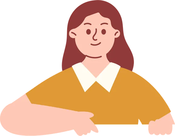 Female Teacher Pointing Down  Illustration